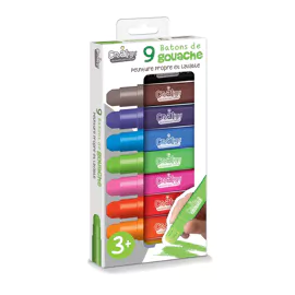 9 batons de gouaches