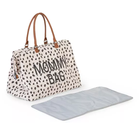 CHILDHOME, Mommy bag large canvas leopard