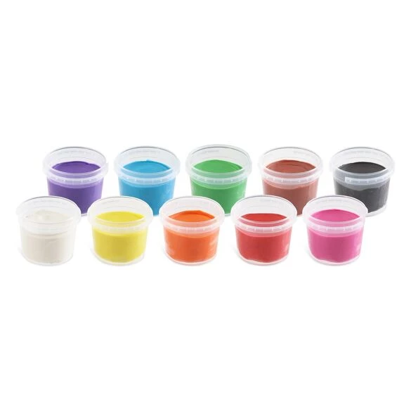 Pâte à modeler souple en pots, 10 couleurs assorties