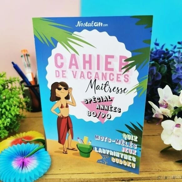 Idée cadeau Maîtresse - Cahier de vacances rétro