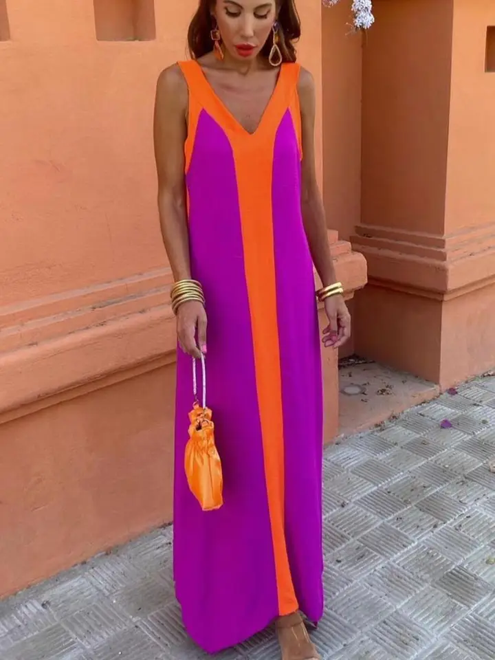 Robe longue à bretelles