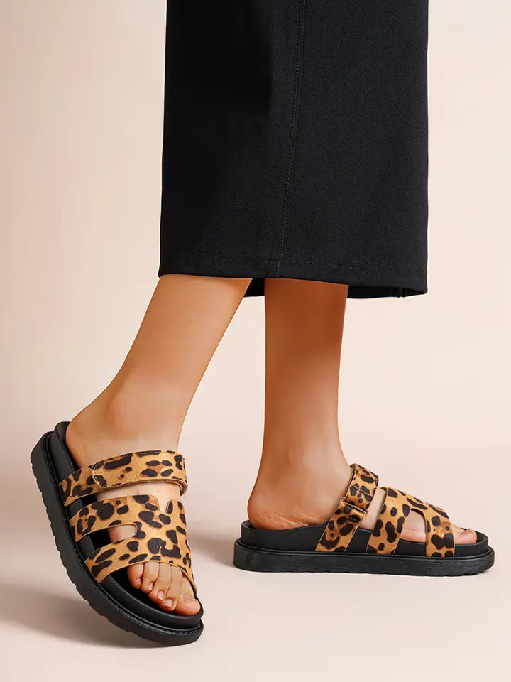 Sandales confort à scratch pour femme