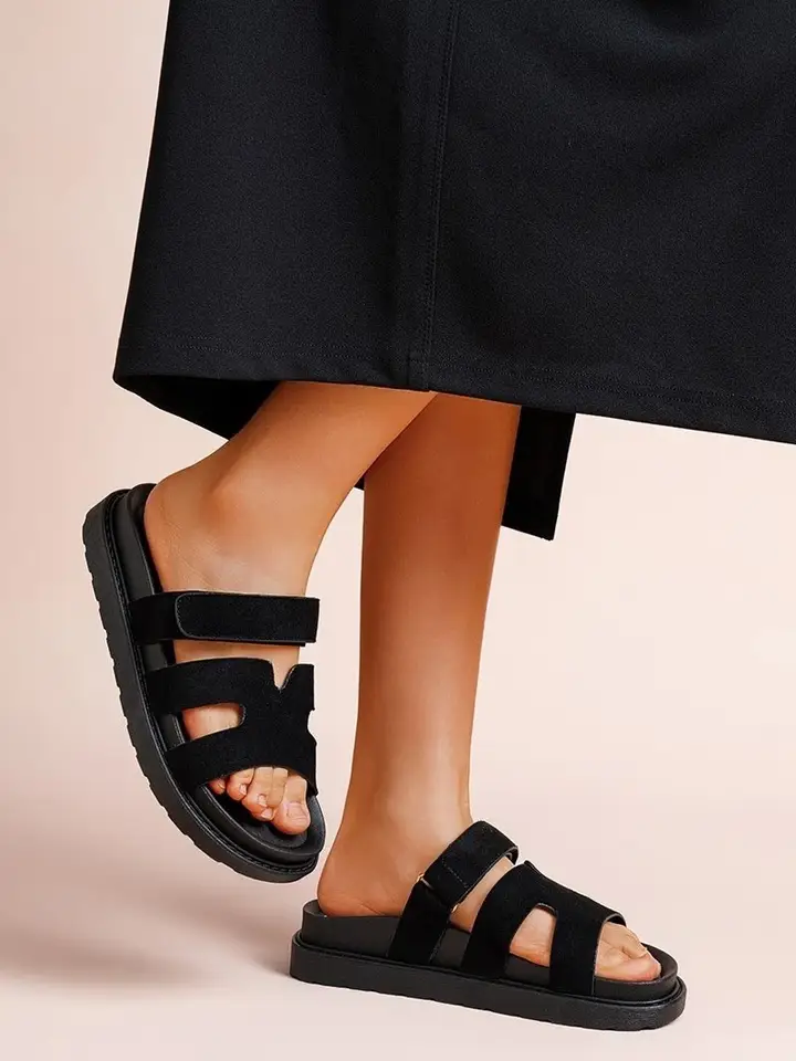 Sandales confort à scratch pour femme